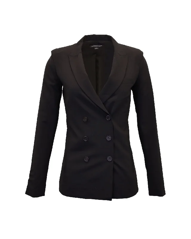 Alexander Wang Double-Breasted Blazer in Black Wool