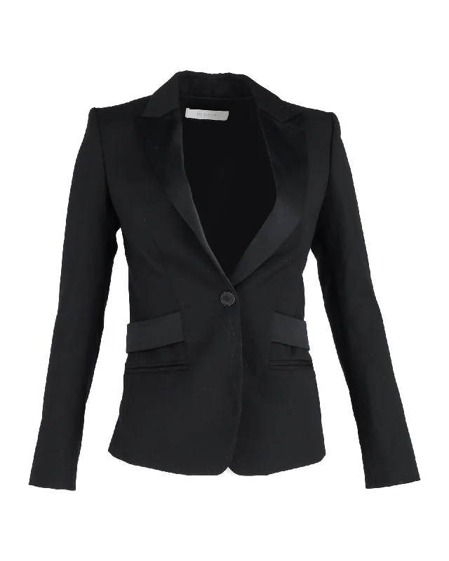 Dion Lee Surpliced Back Blazer in Black Wool