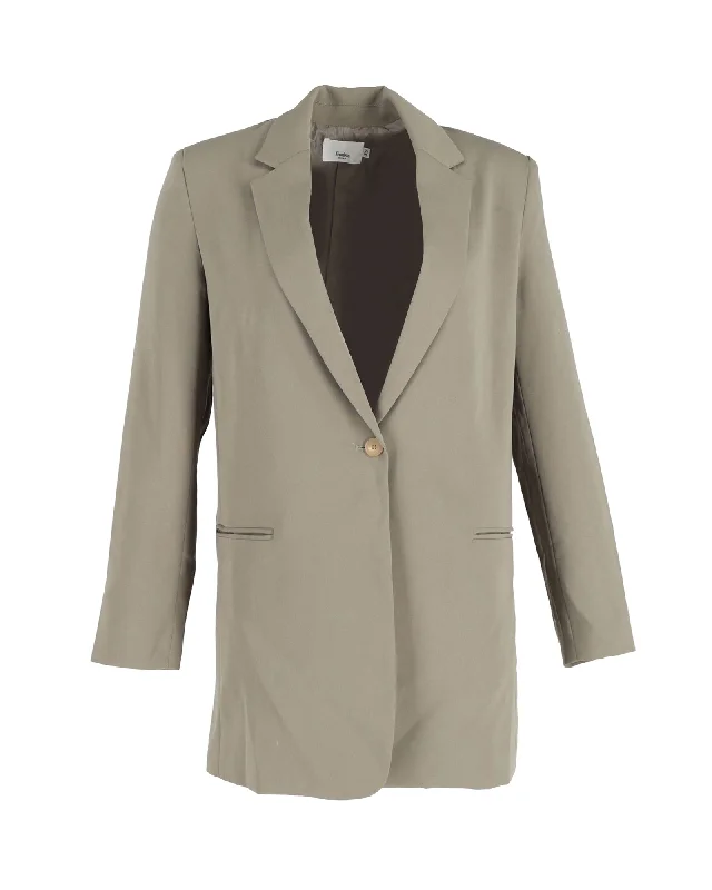 Frankie Shop Isla Crepe Blazer in Green Polyester