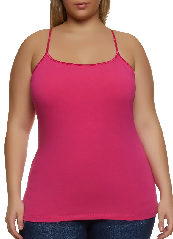 Plus Size Basic Cotton Scoop Neck Cami