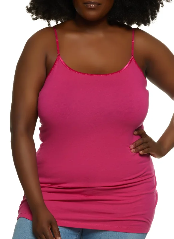 Plus Size Solid Scoop Neck Cami