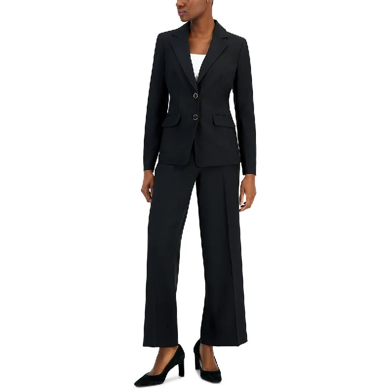 Nipon Boutique Womens Plus Knit Long Sleeves Two-Button Blazer