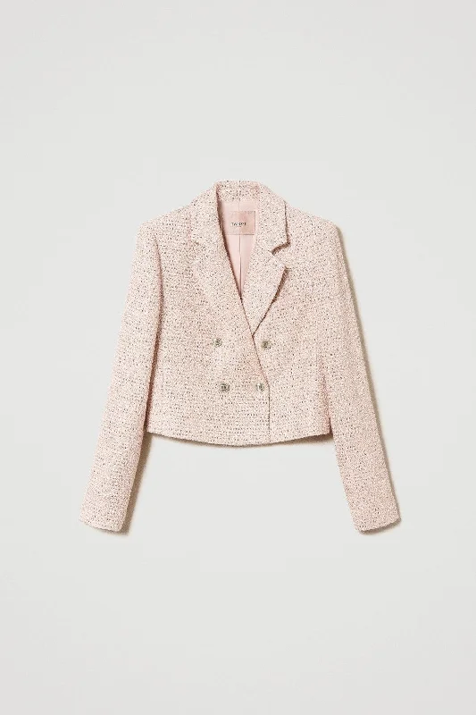 Twinset Woven Cropped Blazer