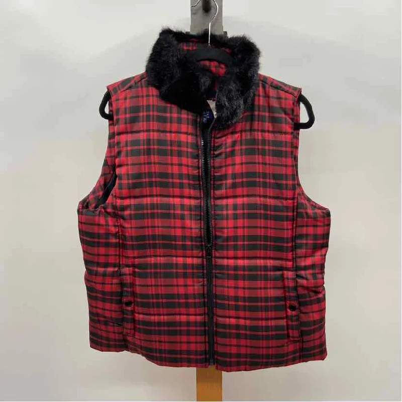 Chaps Women's Size XL Red Plaid Vest