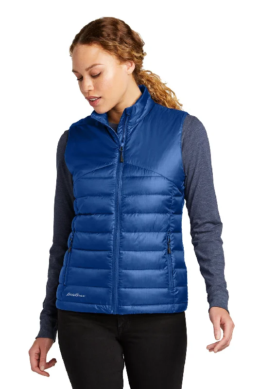 Eddie Bauer Womens Water Resistant Quilted Full Zip Vest - Cobalt Blue