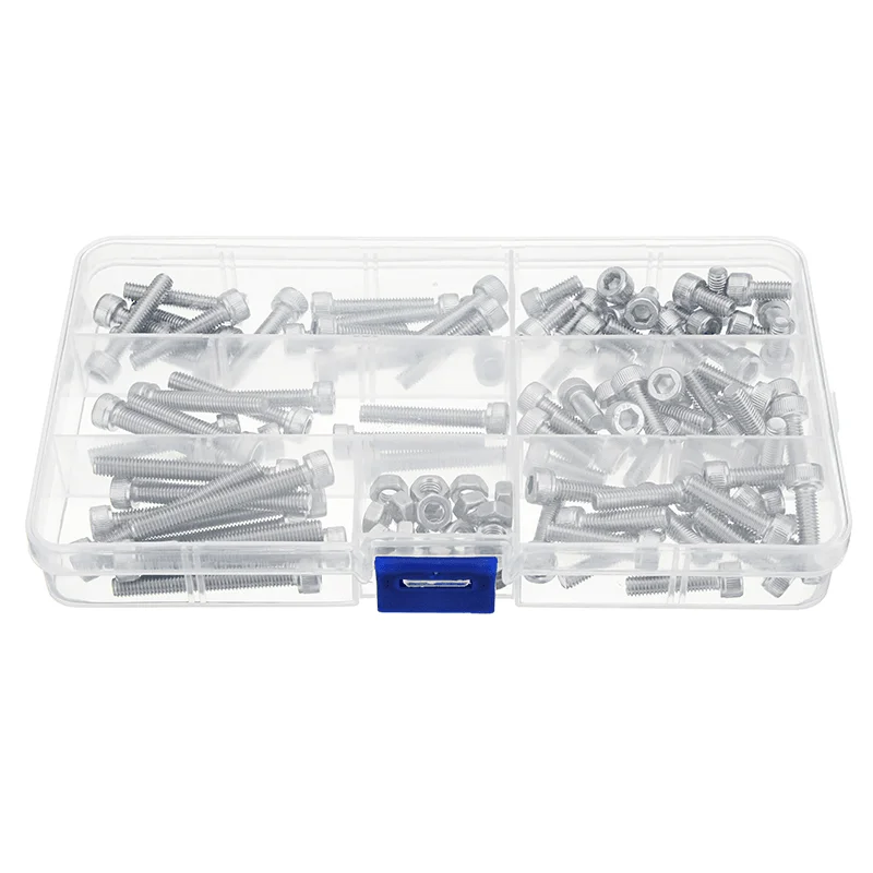 Suleve™ M5SH3 110Pcs M5 Stainless Steel 10-40Mm Hex Socket Cap Screw Allen Bolt Assortment Kit