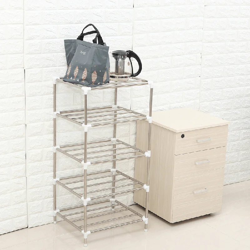 201 Stainless Steel 5 Layers Landing Storage Rack for Home Kitchen Shelf Arrangement Tool