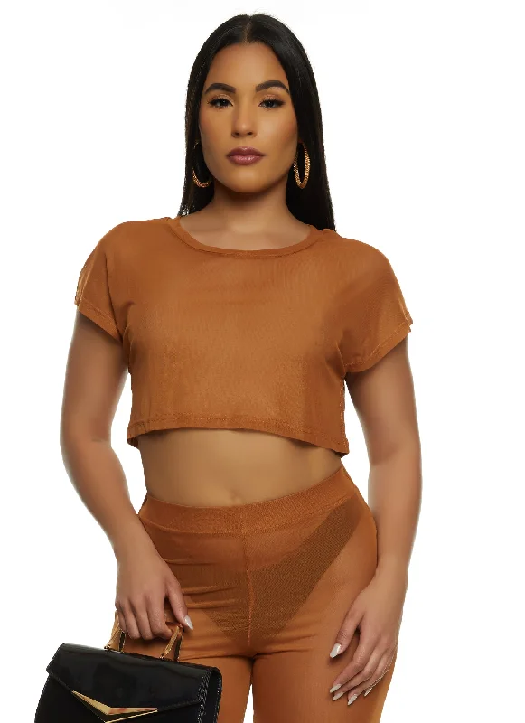 Daisy Sheer Mesh Crop Top